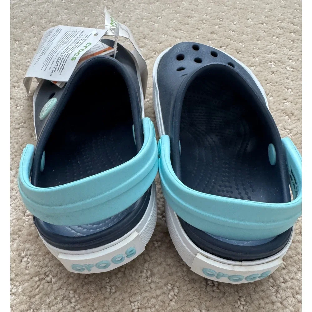CROCS Crocband II Kids Navy Light Blue Clogs Shoes 11990-4GT Size C8/C NWT